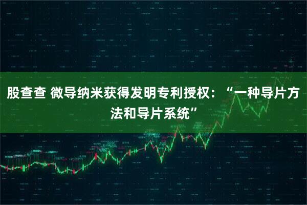 股查查 微导纳米获得发明专利授权：“一种导片方法和导片系统”