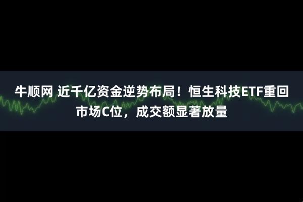牛顺网 近千亿资金逆势布局!恒生科技ETF重回市场C位,成交额显著放量